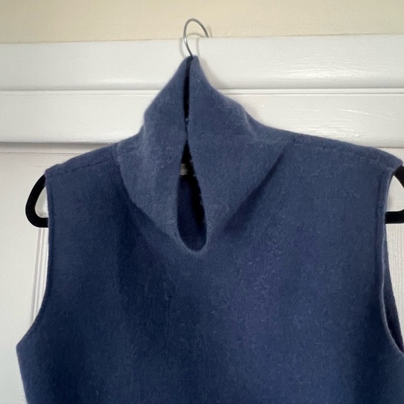 Vince blue cashmere sleeveless turtleneck - Picture 5 of 9
